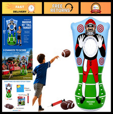 65  Inflatable Football Target Net Game - Double-Sided Toss Practice Set for Kid