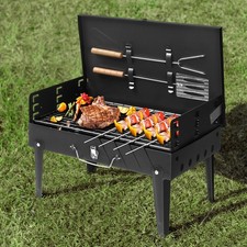 Portable Folding Charcoal BBQ Barbecue Camping Grill Travel Picnic Outdoor Black