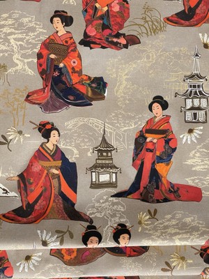 Japanischer Damen bedruckter Baumwollstoff Geisha Wohneinrichtung Vorhänge Jalousien