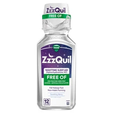 ZzzQuil Liquid Sleep Aid 12 Fl Oz Soothing Berry Non Habit Forming Fast Acting