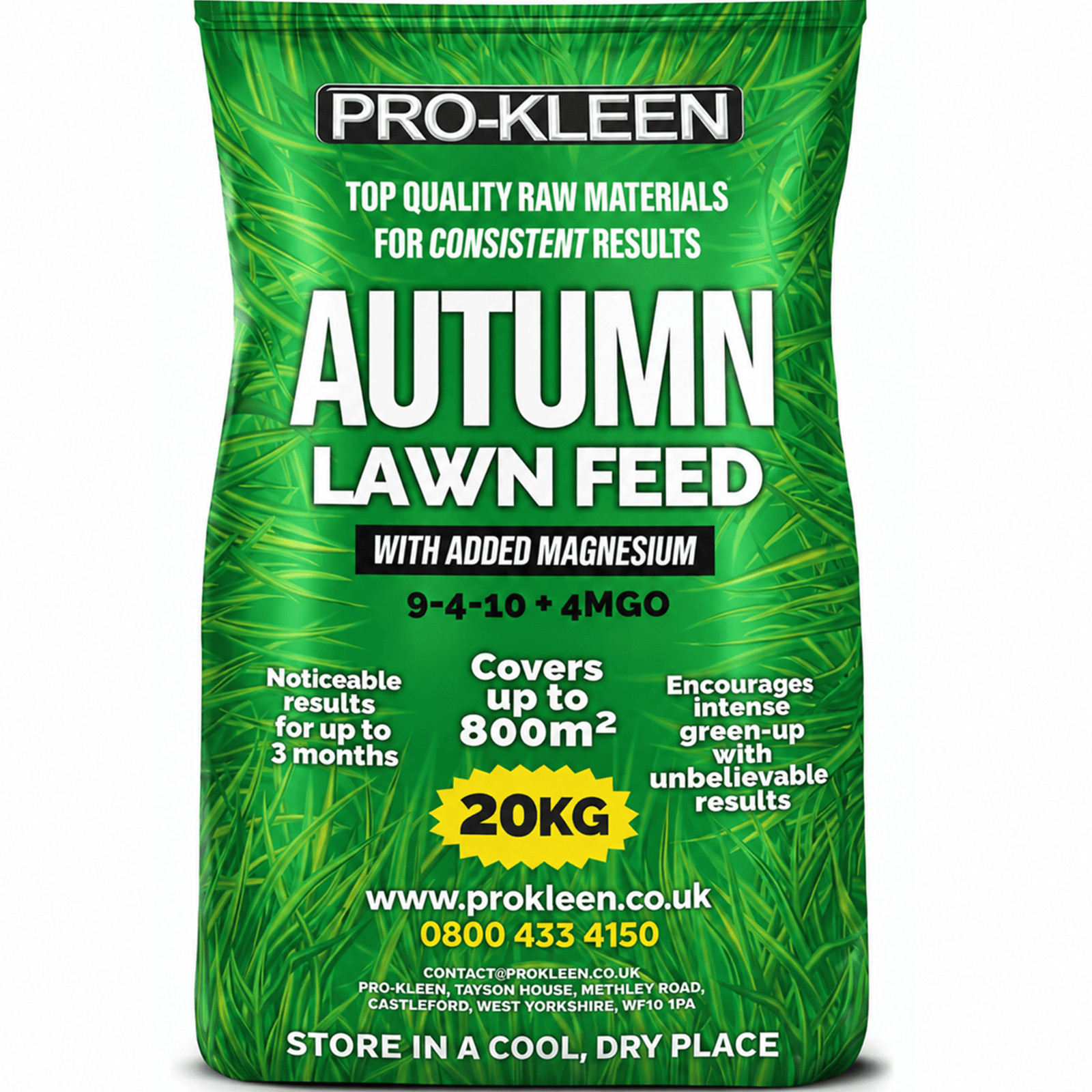 Prokleen Unisex Green Pro-Kleen Autumn Lawn Feed Fertiliser 20Kg Encourages Grass Up - Image 2
