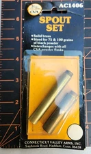 CVA AC1406 Brass Powder Flask Spout Set 75 & 100 Grain Black Powder NOS Muzzlelo