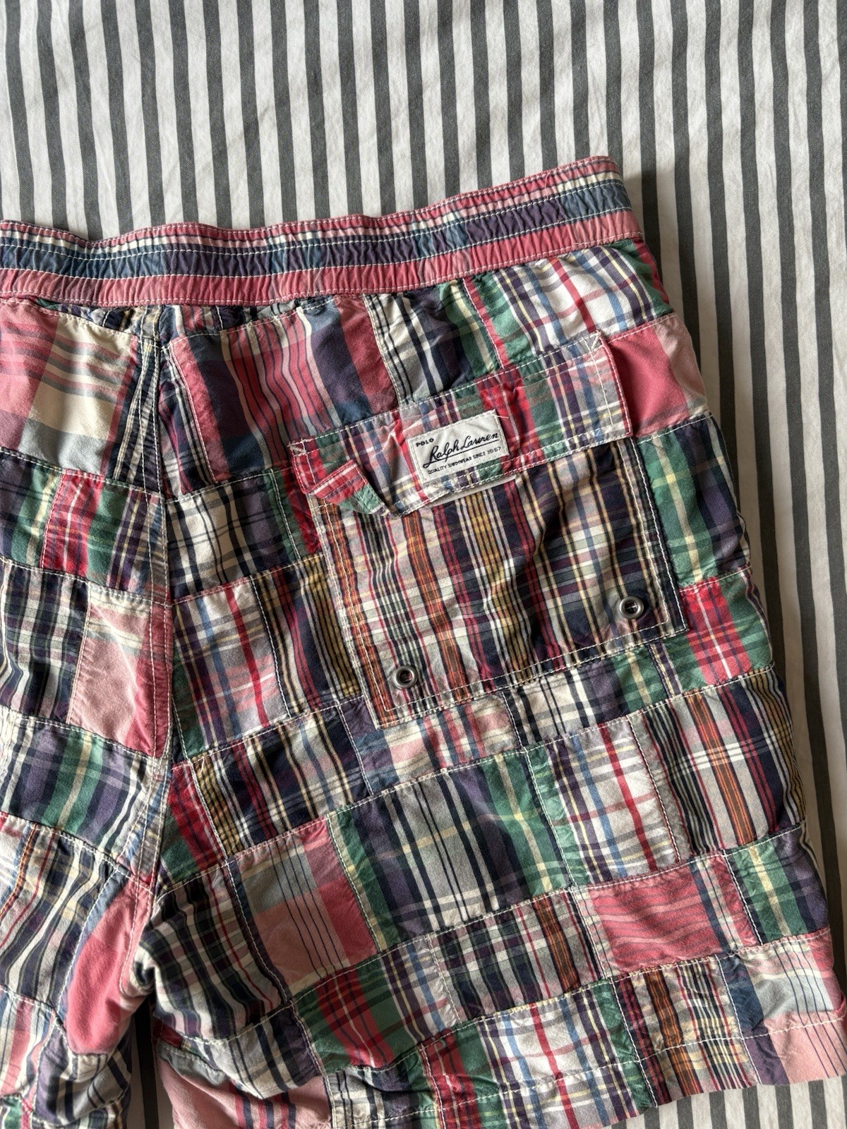90s Polo Ralph Lauren Patchwork Shorts Tagged A Xl - image 5
