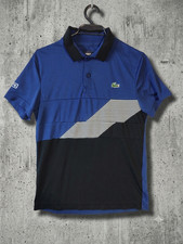 Lacoste Sport Men's Tennis Polo Shirt Size US XS FR 2 Blue Black Ultra Dry DH948