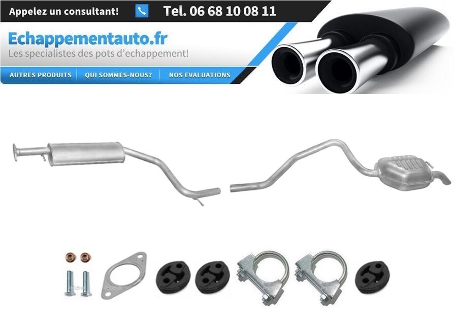 Échappement Ford Mondeo MK3 2.0 anti-corrosion kit silencieux arrière et milieu