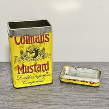 Vintage Colman’s Mustard Spice Tin 4oz Collectible Retro Norwich England & Lid