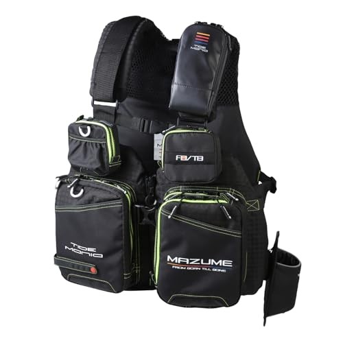mazume Tidemania Life Jacket Game Vest 2025 model MZLJ-831 Black x Lime green