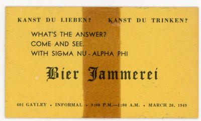 1949 Sigma Nu Alpha Phi Party Invitation P156