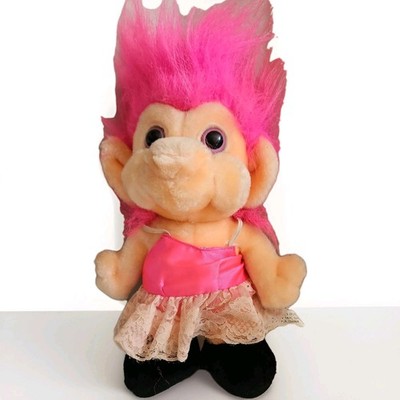 TROLIO TROLLS PLUSH Doll 1992 Vintage Stuffed harry james Trolls 10'' Pink Hair