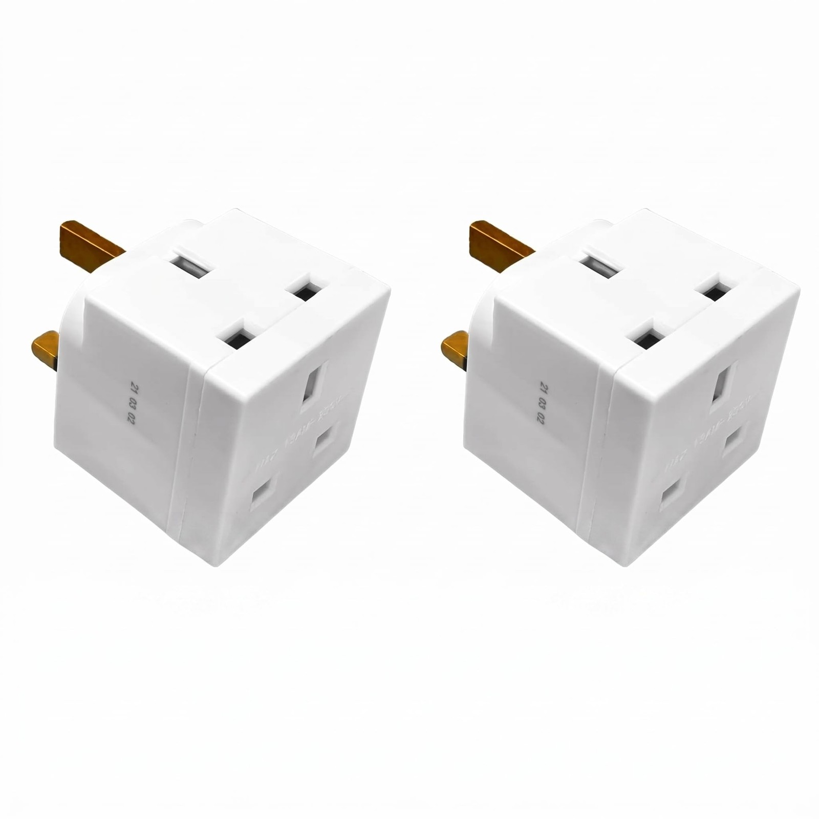 2 Way Multi Plug Adapter Pack Of 2 13A Double Plug Adapter UK Plug Extention