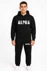 Herren Jogginganzug Schwarz Alpha Set – Hoodie & Jogger Sportanzug Trainingsset