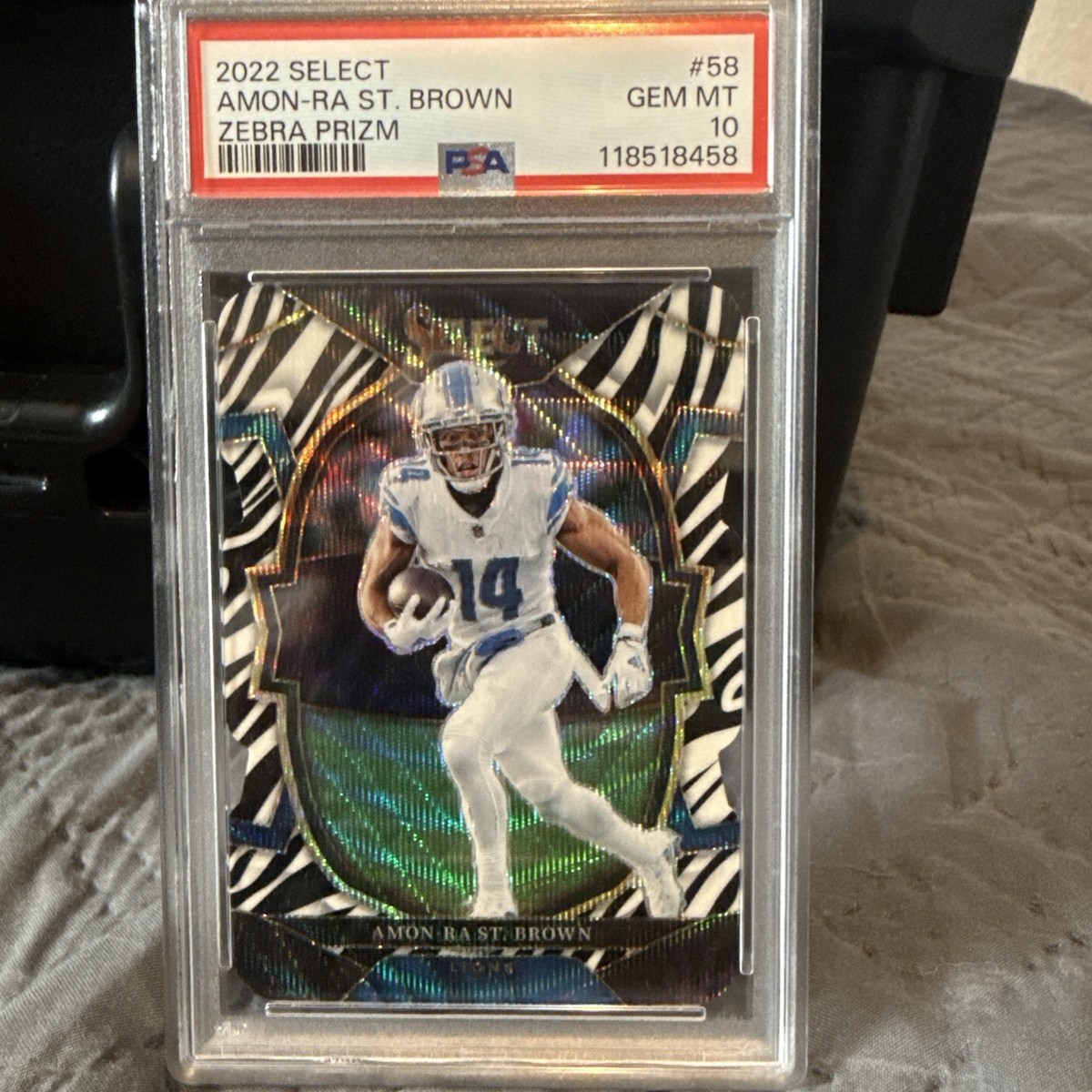 2022 Panini Select - Concourse Amon-Ra St. Brown #58 Zebra Prizm