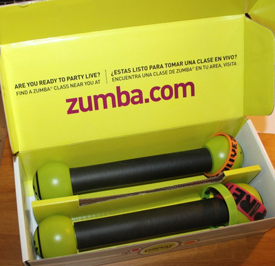 Zumba Fitness Toning Sticks 1lb Pair Green Black Join the Party Box