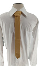 Neck Tie Men's Gold Vesuvio Napoli made in Italy Slim Tie 2.5 in. Classic Length