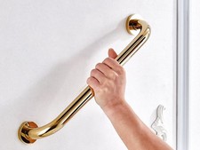 9-Inch Grab Bar for Hotel/Motel/Home Shower Safety, Solid Brass, Polished Gol...