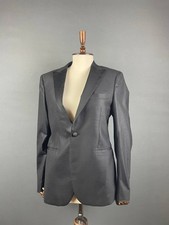 Tagliatore Men Blazer Size 46 Black Wool Long Sleeve Single Breasted Notch Lapel