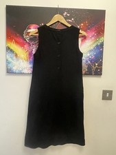 JIGSAW Womens Black Shift Dress With Lace Panel Detail UK8