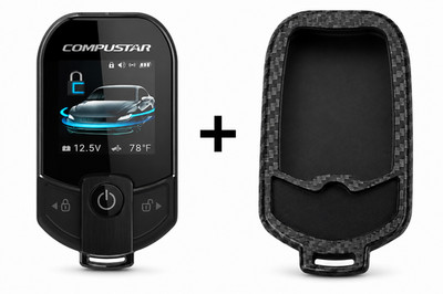 Compustar 2WT13R-SF  2-Way Color LCD Remote w Up To 3 Mile + Carbon Fiber Case