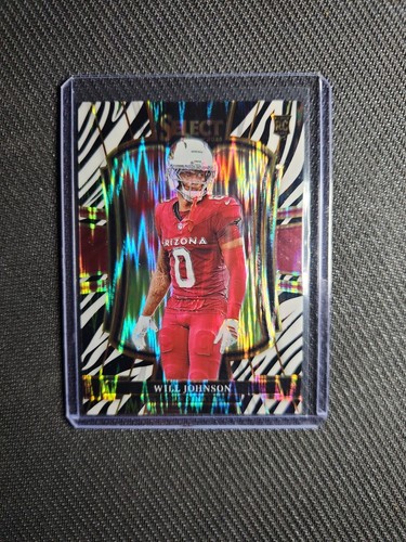 2025 Panini Select - Premier Level Will Johnson #122 Zebra Prizm (RC)