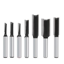 7Pcs Straight Router Bit Set 1/4 Shank, Double Flute Straight Bit Dado Straight7