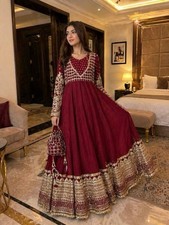 New Designer Maroon Georgette Salwar Kameez With Dupatta For Wedding Wear