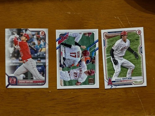 Shohei Ohtani Lot 2021 2022 3 Cards Topps Bowman Los Angeles Angels