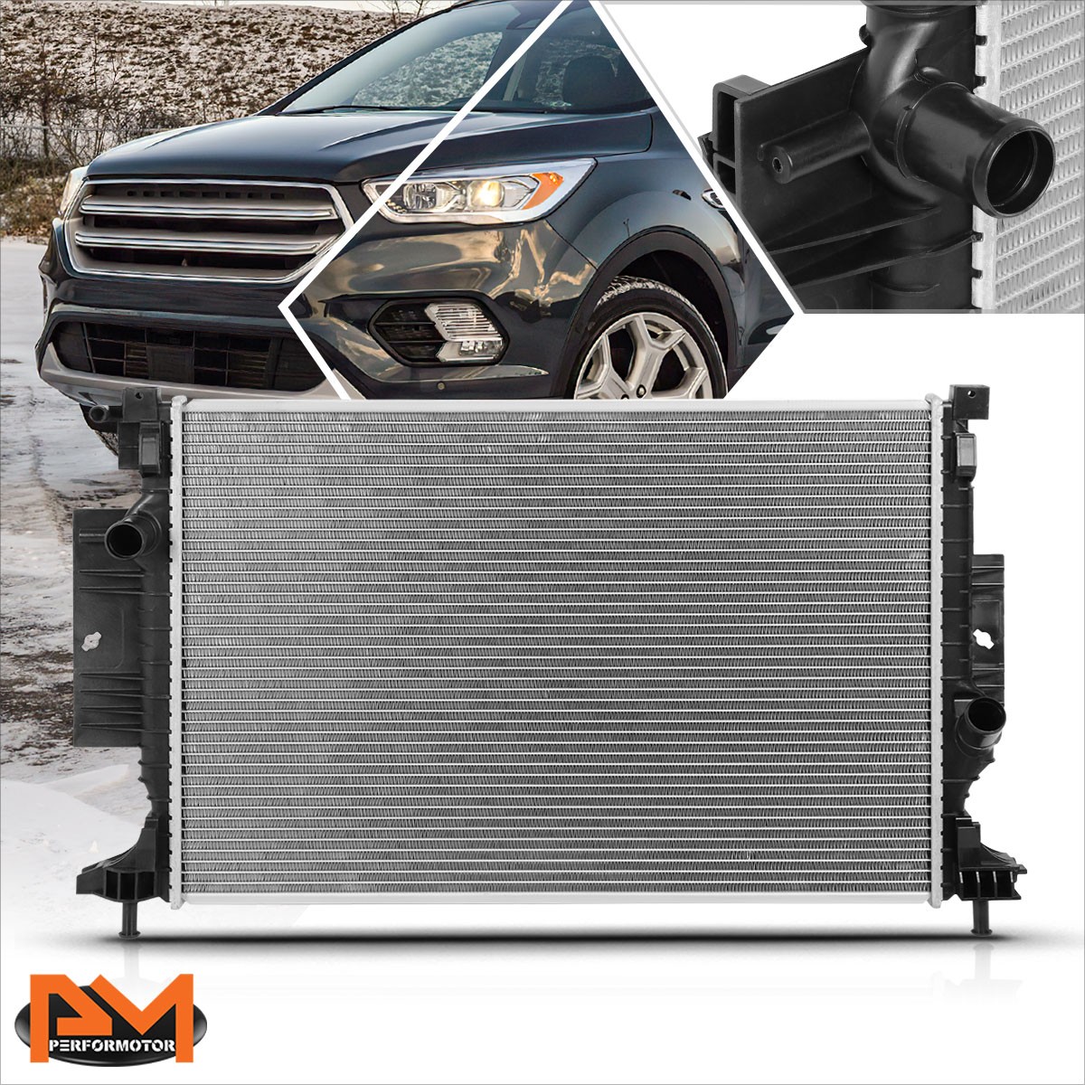 13528 Radiator For 17-19 Ford Escape/15-19 Lincoln MKC 1.5/2.0/2.3L Aluminum Radiator ...