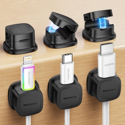 6er Pack Magnetisch Schreibtisch Kabel Kabel Organizer, Stark Klebend USB Ladekabel 