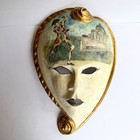 Vintage Max Venezia Italian Harlequin Mask Hand Painted Paper Mache