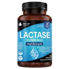 Lactase Tablets - 180 High Strength 10,000 ALU Tablets For Lactose Digestion