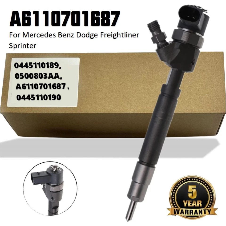 4X Fuel Injector For Mercedes Sprinter Dodge A6110701687 0445110189 0500803AA - Image 2 of 4