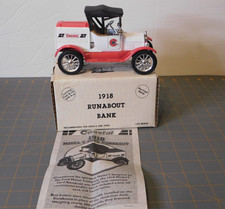 Vintage 1918 Ford Runabout Diecast Coin Bank ERTL Coastal Oil  Gas Promo w/Key