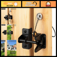 Heavy Duty Self-Locking Gate Latch with Spring Pull - 2PCS for Wooden Fence, Poo