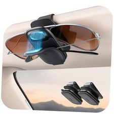 2 Pack Magnetic Sunglasses Holder for Car Visor One Hand Operation  Black
