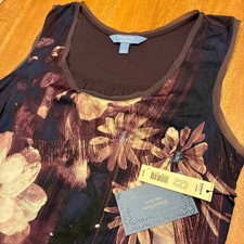 Simply Vera Wang Floral Print Sleeveless Dress Whimsygoth Fairy Large NWT Purple