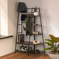 72"Tall Rustic Bookcase Etagere Bookshelf Open Storage Display Rack Clothes Rack