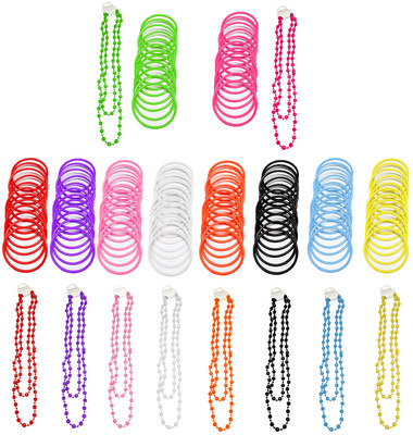1980er Neon UV Gummis Armreifen Armband Perlen Halsketten für Tutu Set Kostüm