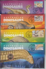 Australia 2022 Dinosaurs set of 4 $1 Coins PNC
