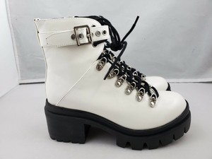 white platform combat boots