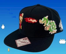 New Nintendo Super Mario Bowser 8-bit Embroidered Logo Gamer Snapback Cap Hat