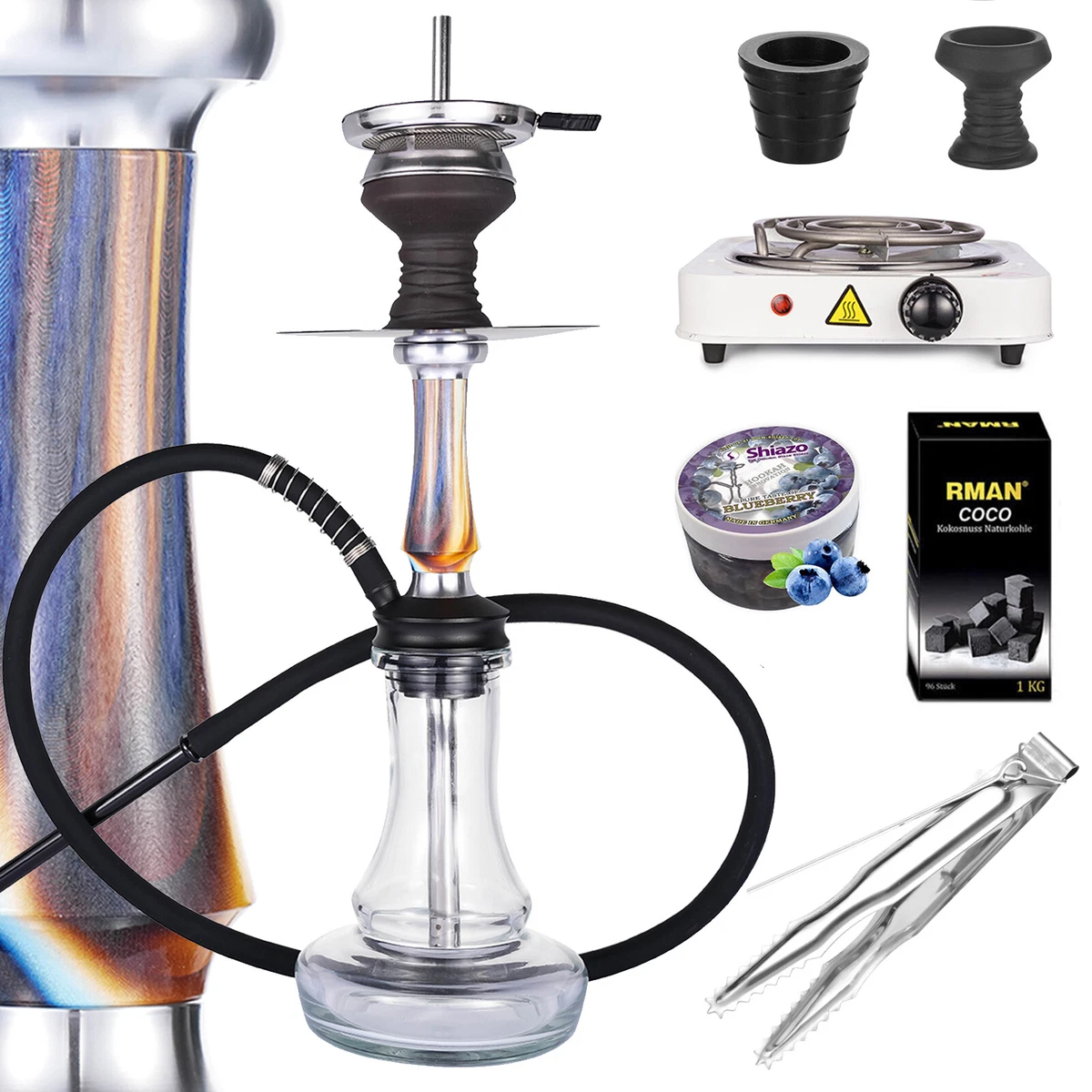 e zigarette einweg mit nikotin XKAH Pro Elektrischer Shisha Kopf Graphite kaufen – E-Shisha Kopf ohne Kohle main image 1