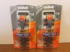 Lot 2 BIC Hybrid Comfort 3 Razor Packs Of 1 Handle 6 Cartridges  (12 total) NOS