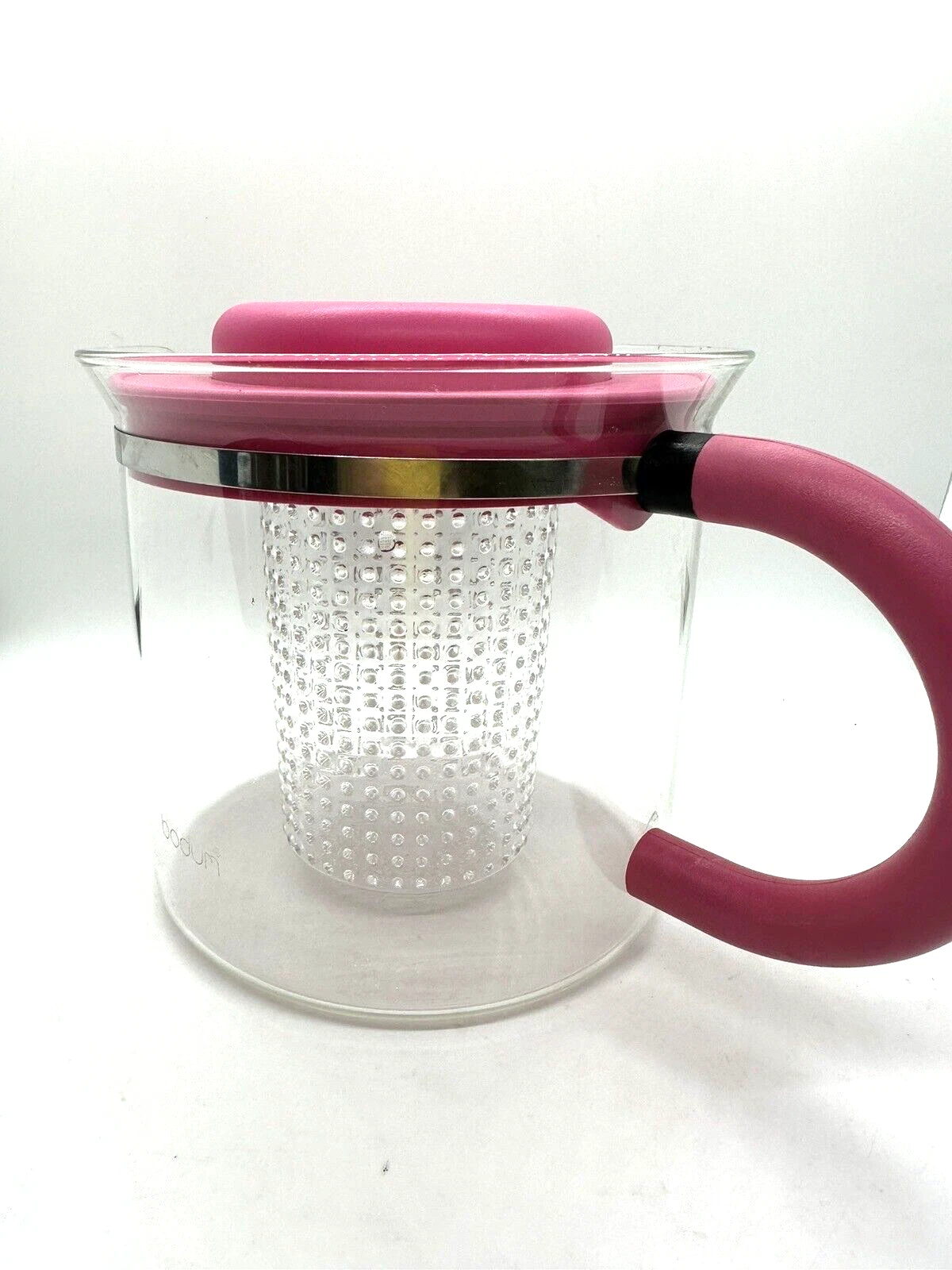 Le Pot by Bodum - Glass Teapot Kettle Plastic Infuser - 32 oz (1 liter) PINK!