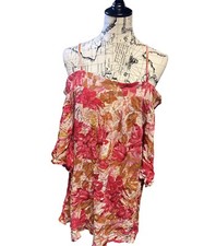 Lascana Venus Womens floral sundress spaghetti strap off shoulder large