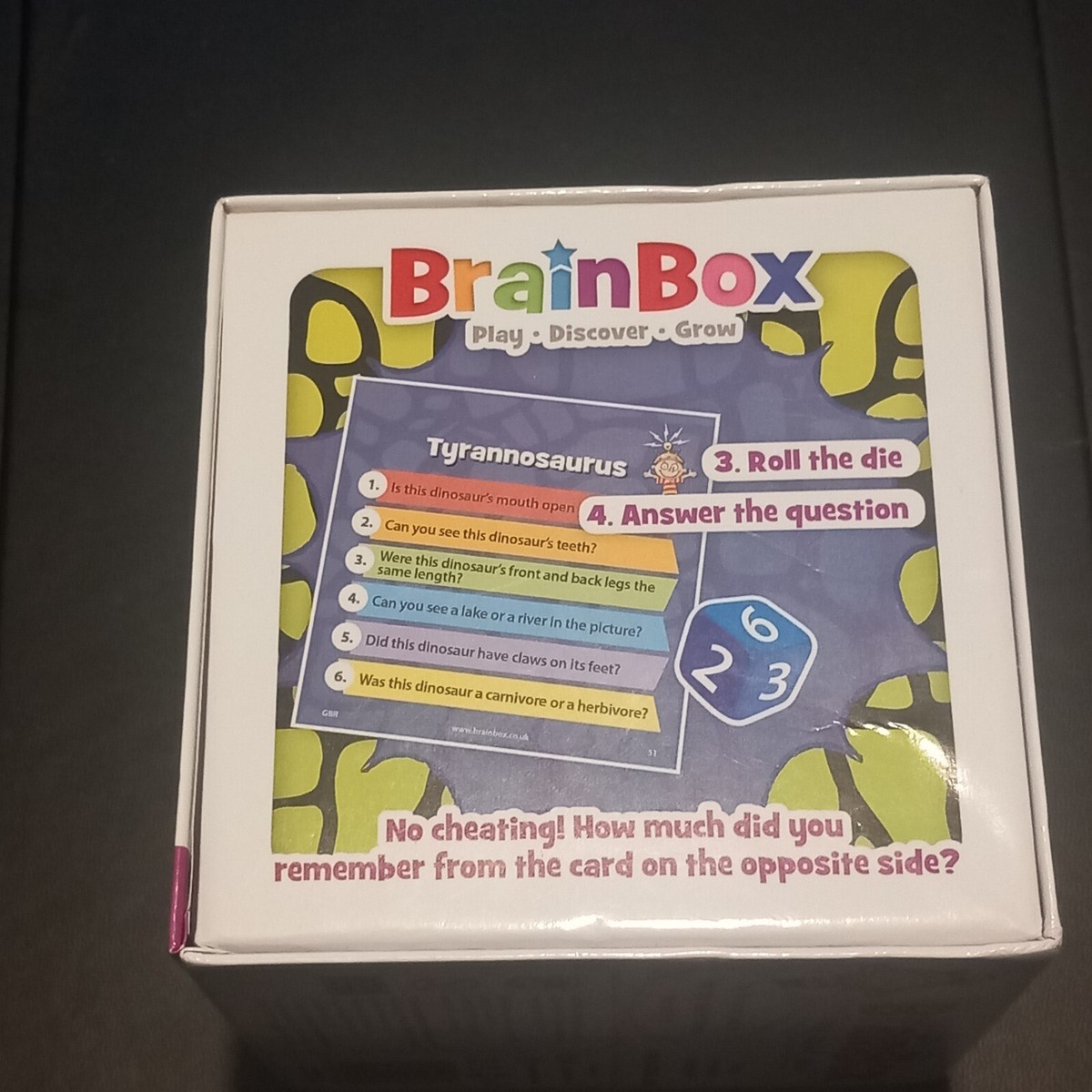 Brain Box Dinosaur Memory Game - Educational Quiz Game For Kids And Adults Ages 8+