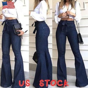 Elan Womens High Waist Bell Bottom Stretch Jeans Elan Womens High Waist Bell Bottom Stretch Jeans