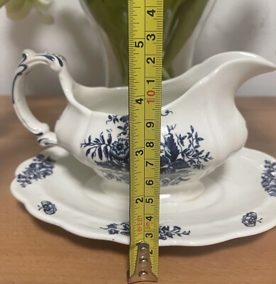 Vintage Gravy Boat, BOOTHS ENGLAND BLUE PEONY . Sauce Dish