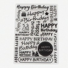 Happy Birthday Embossing Folder - DIY Scrapbooking Stamp Rubber Template for C