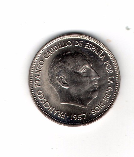 25 PESETAS ESTADO ESPAÑOL 1957 * 69 S/C. INTERESANTE. - Imagen 2 de 4