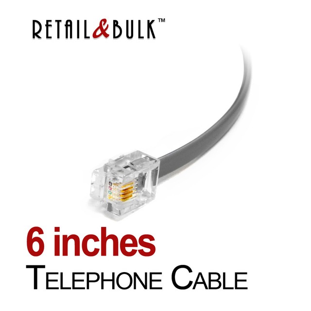 6 Inch Short Telephone Cable RJ11 (6P4C) Phone Line Cord eBay